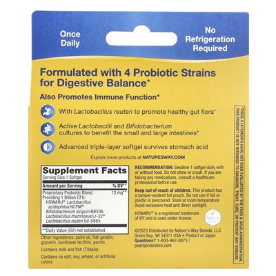 Nature's Way, Primadophilus Reuteri Pearls, 60 Softgeli