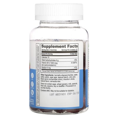 Żywle, Vitamin B12, zuckerfrei, natürliche Erdbeere, 1000 mcg, 60 Gummibärchen (500 mcg pro Gummibärchen)