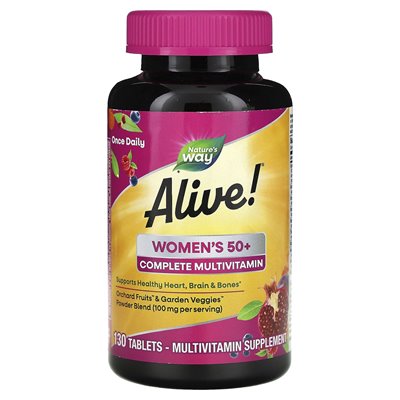 Nature's Way, Alive! Kompletny Multiwitamin dla Kobiet 50+, 130 tabletek