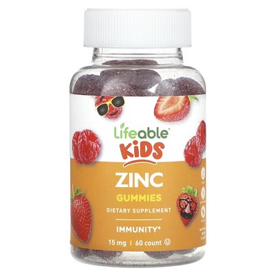 Vitally, Zinc Kids, Natural Berries, 15mg, 60 gummy