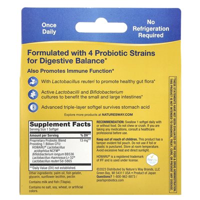 Nature's Way, Primadophilus Reuteri Probiotic, 1 miliard, 30 softgels Nature's Way, Primadophilus Reuteri Probiotic, 1 miliard, 30 softgels