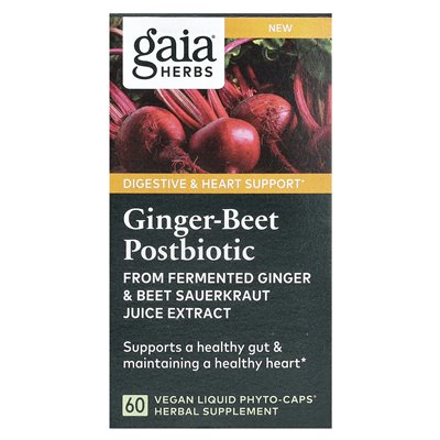 Zioła Gaia, Ginger-Beet Postbiotyc, 60 wegańskich płynnych fito-caps