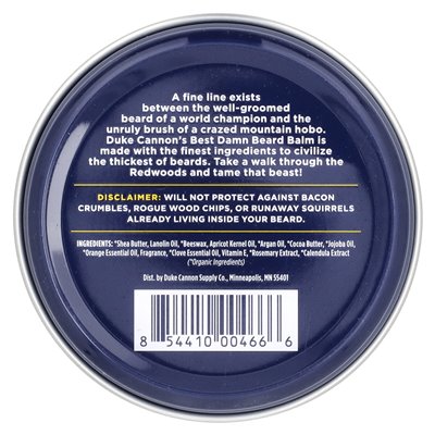 Duke Cannon Supply Co., Best Damn Beard Balm, Redwood, 1,6 uncji (48 g)