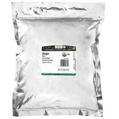 Frontier Co-Op, Organic Ginger Root, Cut &amp Sifted, 16 uncji (453 g)
