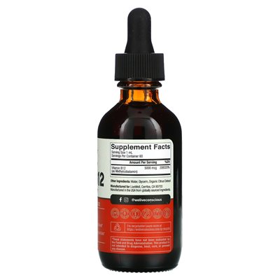 Żyj świadomy, wegański B12, maksymalna siła, 60 ml