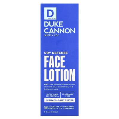 Duke Cannon Supply Co., Trockene Gesichtslotion, ohne Duft, 3 fl oz (88 ml)