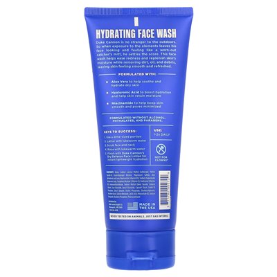 Duke Cannon Supply Co., Hydrating Face Wash, Fragrance Free, 6 Fl Oz (177 ml)