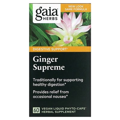 Gaia Herbs, Suplement Ginger Supreme, 60 Wegańskich Płynnych Phyto-Kapsułek Gaia Herbs, Suplement Ginger Supreme, 60 Wegańskich Płynnych Phyto-Kapsułek