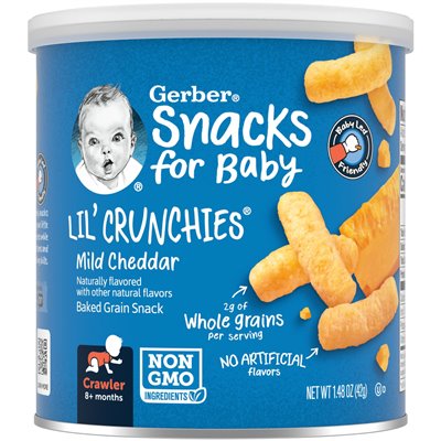 Gerber, przekąski dla dziecka, crunchies, pieczona przekąska ziarna, 8+ miesięcy, łagodny cheddar, 1,48 uncji (42 g) Gerber, przekąski dla dziecka, crunchies, pieczona przekąska ziarna, 8+ miesięcy, łagodny cheddar, 1,48 uncji (42 g)