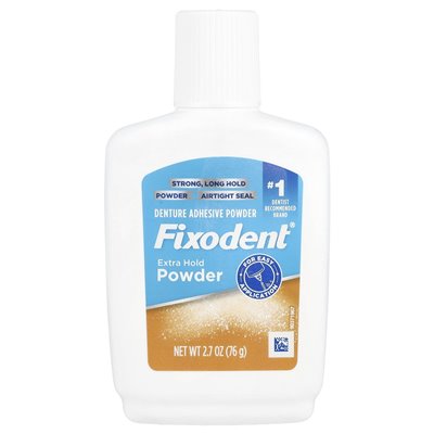 Fixodent, proszek klejowy protezy, dodatkowy wstrzymanie, 2,7 uncji (76 g)