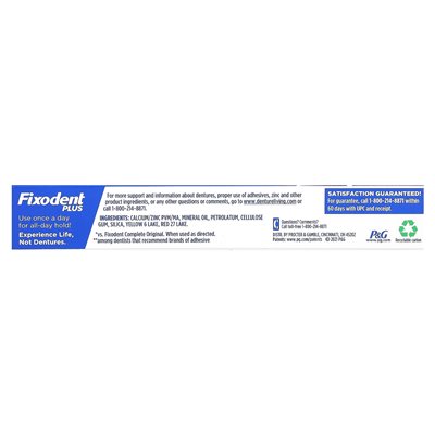 Fixodent, Plus, Krema Przyspieszająca Utrzymanie Dentystyczne, 2 uncji (57 g)