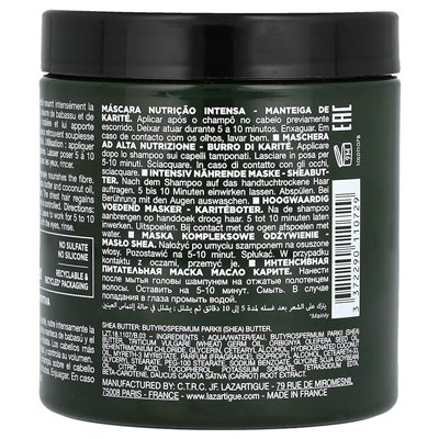 Lazartigue, Nourish, High Nutrition Hair Mask, Shea Butter, 8.4 Fl Oz (250 ml) Lazartigue, Nourish, High Nutrition Hair Mask, Shea Butter, 8.4 Fl Oz (250 ml)