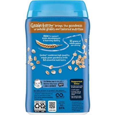 Gerber, płatki dla dziecka, ziarna i upraw, 1st Foods, płatki owsiane, 8 uncji (227 g) Gerber, płatki dla dziecka, ziarna i upraw, 1st Foods, płatki owsiane, 8 uncji (227 g)