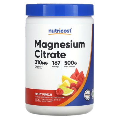 Nutricost, cytrynian magnezu, uderzenie owocowe, 17,9 uncji (500 g)