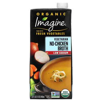 Imagine Soups, Organic Vegetarian Chicken-Free Broth, Low Sodium, 32 Flor (946 ml)