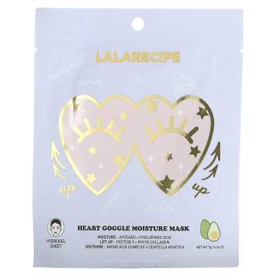 Lalarecipe, Heart Goggle Moisture Beauty Mask, Feuchtigkeitsmaske mit Feuchtigkeitsspender, 1 Blatt, 0,24 oz (7 g)