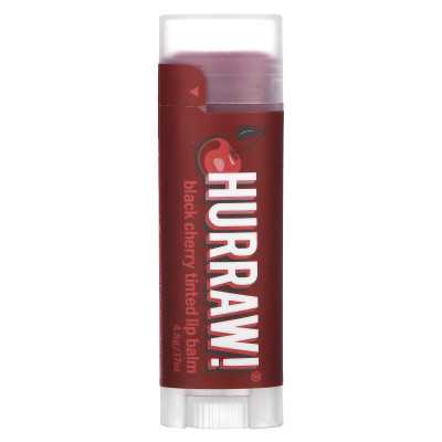 Hurraw!Bals, zabarwiony balsam do ust, czarna wiśnia, 0,17 uncji (4,8 g)