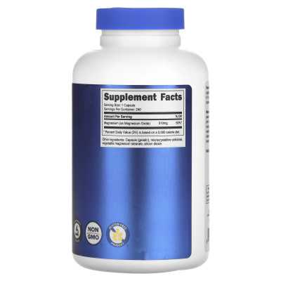 Nutricost, Magnesium Oxide, 375mg, 240 Capsules
