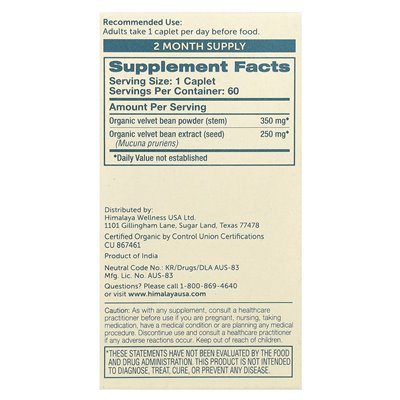 Himalaya, Organic Mucuna, 60 kapleczek Himalaya, Organic Mucuna, 60 kapleczek