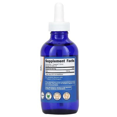 Nutricost, srebro koloidalne, bezsłagane, 30 ppm, 4 fl oz (118 ml)