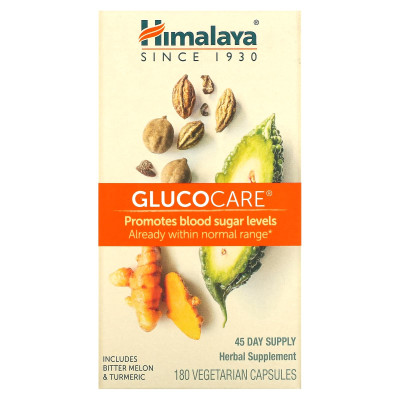 Himalaya, Glucocare, 180 kapsułek wegetariańskich