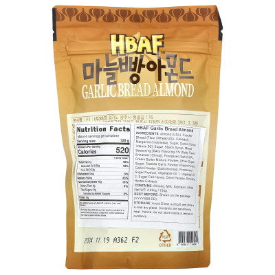 HBAF, czosnkowy chleb migdały, 4,23 uncji (120 g)