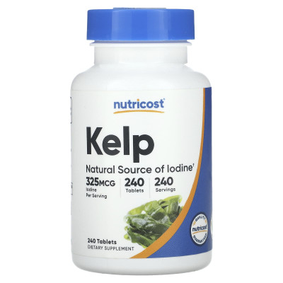 Nutricost, wodorosty, 325 mcg, 240 tabletek