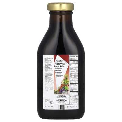 Gaia Herbs, Floradix, Floravital Żelazo + Zioła, 8,5 uncji (250 ml)