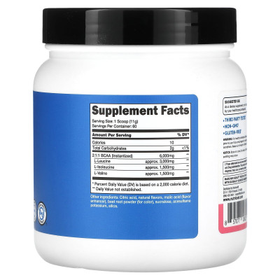 Nutricost, Performance, BCAA, Raspberry Lemonade, 1,5 funtów (660 g)