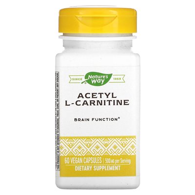 Nature's Way, acetyl-l-karnityna, 500 mg, 60 wegańskich kapsułek