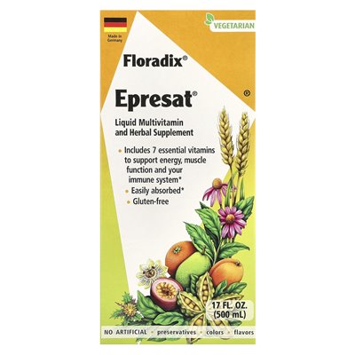 Floradix, Epresat®, Liquid Multivitamin and Herbal Supplement, 17 Fl Oz (500 ml)