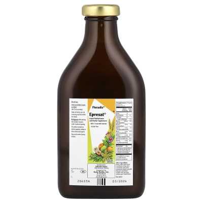 Floradix, Epresat®, płynny multiwitamin i suplement ziołowy, 17 Fl Oz (500 ml)