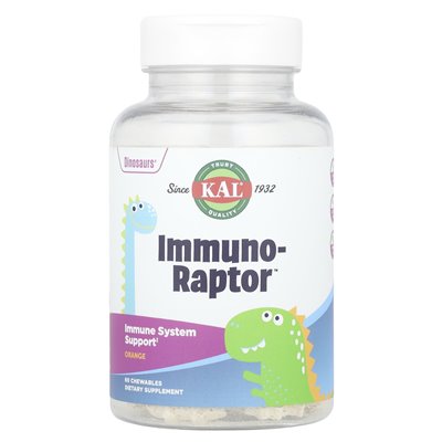 Kal, Dinosaurs®, Immuno-Raptor ™, Orange, 60 żuć