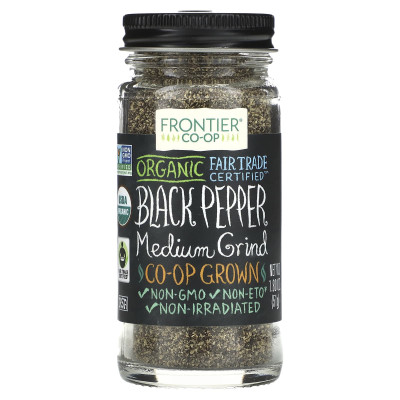 Frontier Co-op, Bio-Schwarzer Pfeffer, mittlerer Mahlgrad, 1,8 oz (51 g)