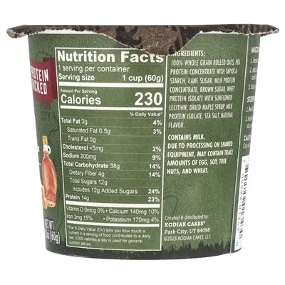 Ciastka Kodiak, owsiane Power Cup®, Maple & Brown Sugar, 2,12 uncji (60 g) Ciastka Kodiak, owsiane Power Cup®, Maple & Brown Sugar, 2,12 uncji (60 g)