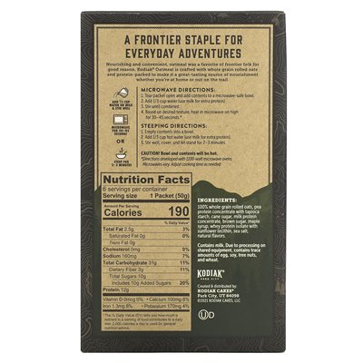 Kodiak Hafer-Protein-Kekse, Ahornsirup und brauner Zucker, 6 Päckchen, 1,76 oz (50 g)
