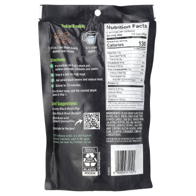Frontier Co-op, würzige schwarze Bohnensuppe, 7,9 oz (224 g)