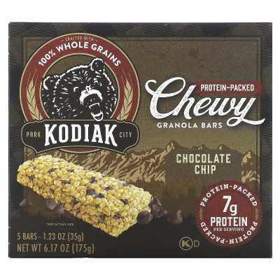 Kodiak Cookies, Chewy Granola, Chocolate Chip, 5 Bars, 1.23 oz (35 g)