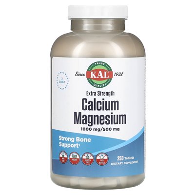 Kal, Calcium Magnesium, Extra Strength, 250 Tablets