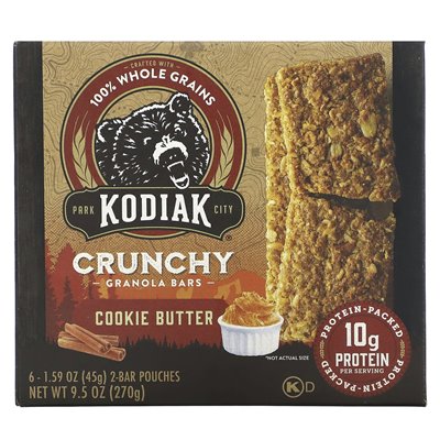 Kodiak Cookies, Knusprige Müsliriegel, Keksbutter, 6 Packungen, 1,59 oz (45 g)