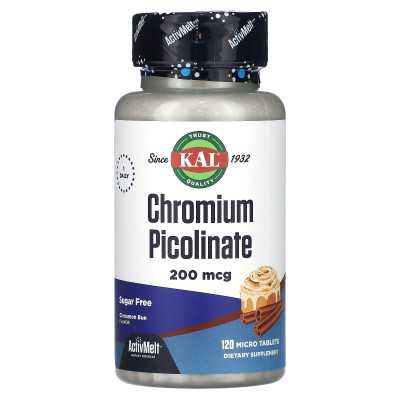 Kal, Chromium Picolinate, sugar free, cinnamon roll, 200 mcg, 120 micro tablets