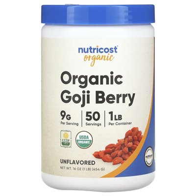 Nutricost, Organic Goji Berry, Unsexed, 1 funt (454 g)