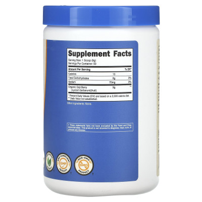 Nutricost, Bio-Goji-Beeren, ungeschlechtlich, 1 Frucht (454 g)