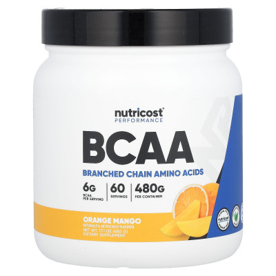 Nutricost, Performance, BCAA, Orange Mango, 17,1 uncji (480 g)