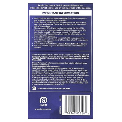 Durex, Performax Intense, regularne dopasowanie, 12 prezerwatyw lateksowych Durex, Performax Intense, regularne dopasowanie, 12 prezerwatyw lateksowych