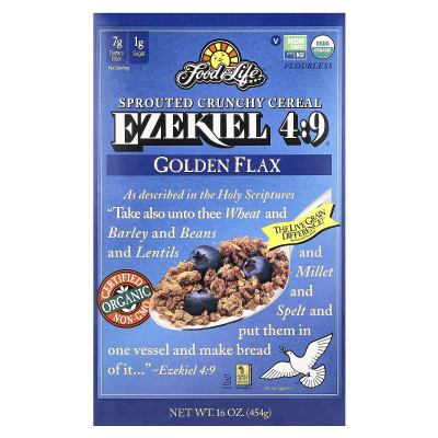 Food for Life, Ezechiel 4: 9® Sprouted Crunchy Cereal, Golden Lels, 16 uncji (454 g) Food for Life, Ezechiel 4: 9® Sprouted Crunchy Cereal, Golden Lels, 16 uncji (454 g)