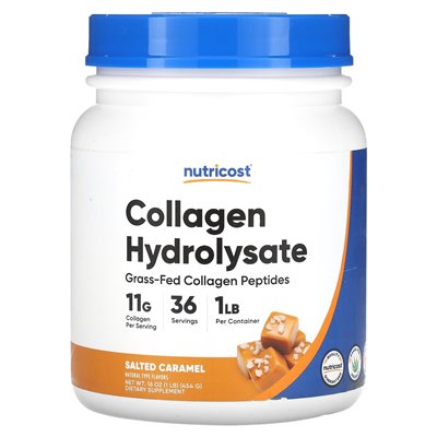 Nutricost, Kollagenhydrolysat, gesalzenes Karamell, 16 oz (454 g)