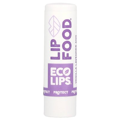 Eco Lips, Lip Food, Protect, Organic Lip Balm, waniliowa lawenda i olej z nasion dyni, 0,15 uncji (4,25 g)