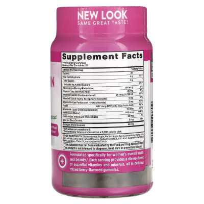 Nature's Truth, Women's Multivitmain + kolagen, naturalna jagoda mieszana, 70 gummy