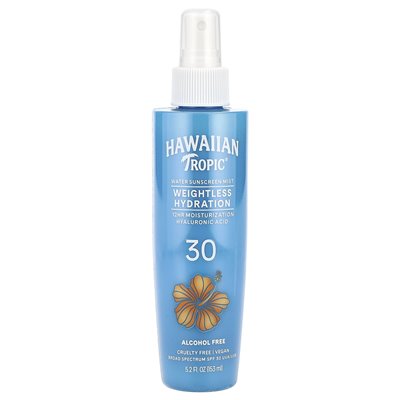 Hawajskie tropiki, nieważkie nawodnienie, mgła przeciwsłoneczna w wodzie, SPF 30, 5.2 Fl Oz (153 ml)